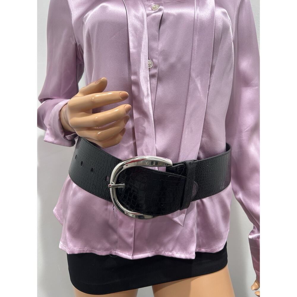 White House Black Market Size Small Belt Silver Buckle